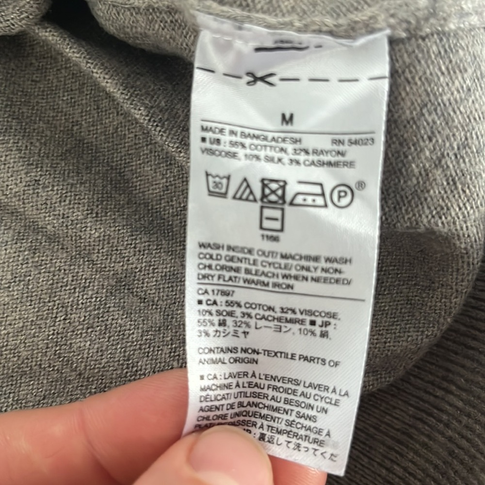 Banana republic, gray, size M, men’s v-neck sweater - Picture 5 of 5